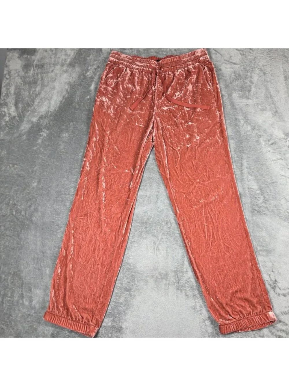 J Crew Pants Womens 10 Tall Burnished Orange Velvet Dressy Cocktail Joggers